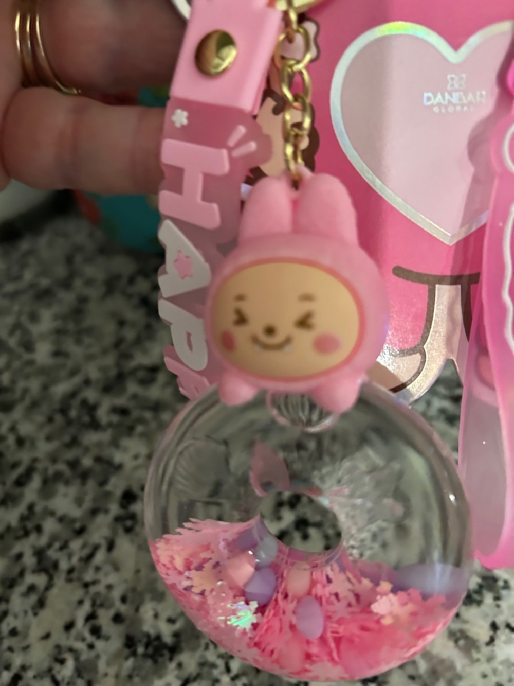 Pink Kids Keychain Set – 2-Pack Playful Bubble & Baby Charms - Picture 3 of 7